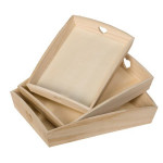 Plateau cur en bois 3 pcs