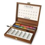 Aquarelle extra-fine - Coffret en bois - 24 demi-godets